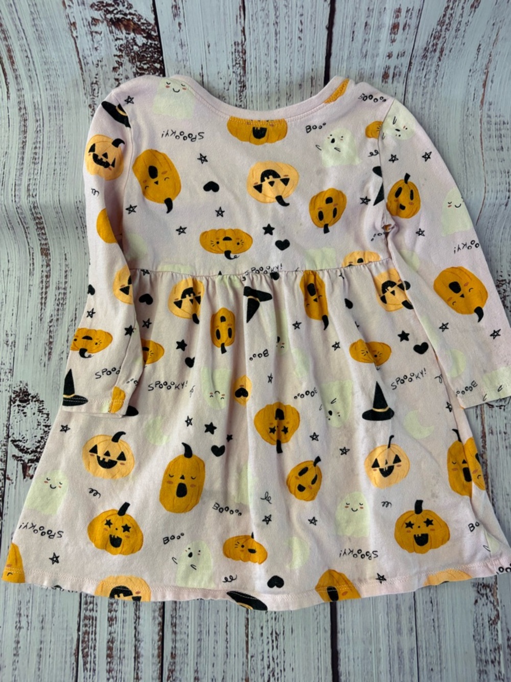Old Navy Light Pink Pumpkin Print Girls Dress
